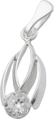 Produktbild von Anhänger Silberanhänger mit Zirkonia weiß 925 Sterlingsilber Damen
