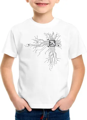 Produktbild von style3 Cyborg Computer Chip Kinder T-Shirt