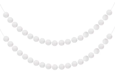 Pompom-Girlanden, 2er Set, 20 Filzbälle, 2 m, bunt, für Deko
