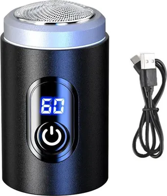 Produktbild von Mini-Elektrorasierer, Digitalanzeige, wiederaufladbar, über USB, wasserdicht, nass und trocken, tragbar, für unterwegs, Rasierapparat für Männer, Bartschneider, Haarentfernungswerkzeug