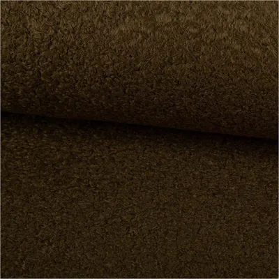 Produktbild von Teddystoff Meterware Bouclé uni khaki-grün 150cm