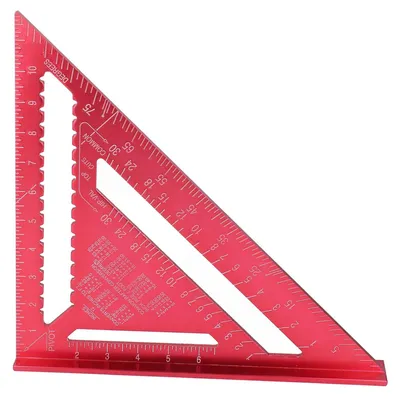 Zdjęcie produktu dla Heerser aluminiowy, kąt 90 stopni - trójkąt do obróbki drewna - lekki - trwały - precyzyjny - 30,5 cm - linijka