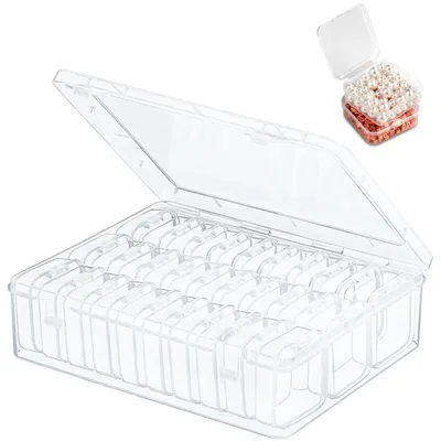 Productafbeelding van Omgoods - Set van 30 Mini Opbergdozen met Deksel voor Kralen en Knutselspullen