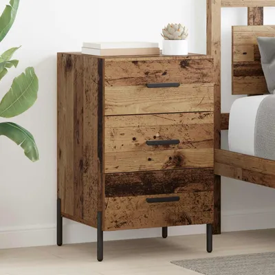Image de vidaXL Table de chevet en bois recyclé 40 x 40 x 66 cm, aggloméré