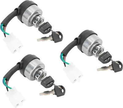 Imagen del producto de Cerradura eléctrica para puerta, modelo 3Set, con interruptor de encendido de 4 cables y llave, compatible con motores 168F/170F/GX160/GX200/GX210