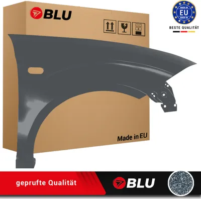 Zdjęcie produktu dla BLU Błotnik pasujący do Seat Altea 5P1/5P5 LW7Z Prawy Szary Grau Track | 2004-2015 | Przedni Przód | Lakierowany | Gotowy do montażu | Stal