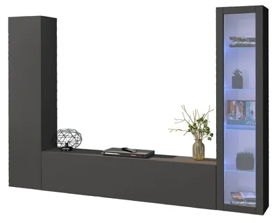 Immagine prodotto di Parete Attrezzata Soggiorno 260x30x180 cm Maruska n°13 Grigio Antracite Opaco