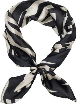 Produktbild von styleBREAKER Damen Halstuch mit Zebra Muster & Streifen | quadratisches Nickituch 70x70 cm | weiches Satin Tuch für Frühling & Sommer | vielseitiges Bandana & Kopftuch