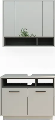Produktbild von Badmöbel-Set Vicco Beatrice Grau 2 Teile, Model 40204
