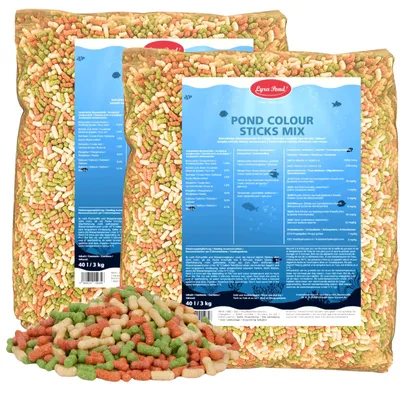 Produktbild von 2 x 40 Liter (6 kg) Lyra Pond® Pond Colour Sticks Koi Mix Fischfutter Teichfutter