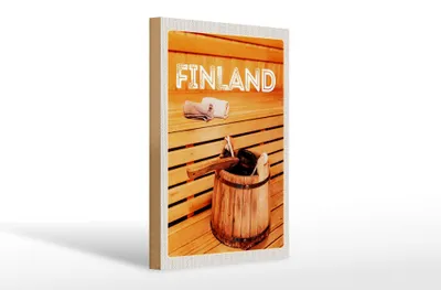 Produktbild von Holzschild Reise 20x30cm Finnland Sauna Erholung Saunazubehör