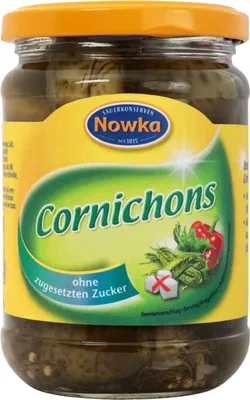 Image de Cornichons Nowka sans sucre ajouté pasteurisés en pot 330g