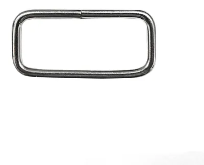 10 Vierkantringe Rahmen Durchzug Metall 38 (32) x 13 x 2.7 mm silber