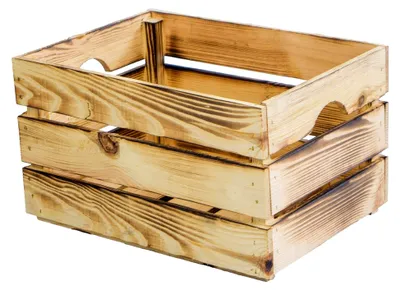 Produktbild von Stapelbare Aufbewahrungsbox aus Holz für Gemüse und Obst, (40x30x23cm, geflammt)