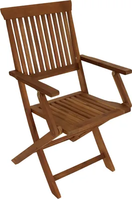Produktbild von DEGAMO Gartenstuhl Holzstuhl Klappstuhl mit Armlehnen TOBAGO, Holz Akazie geölt, 4 Stück