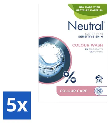 Produktbild von 5 x Neutral Color Waschpulver - 0% Parfum & Farbstoffe - 1188 g - Vorteilspackung - 5 Stücke
