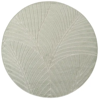 Obrázek produktu pro Venkovní koberec ve skandinávském 3D designu, vhodný do obývacího pokoje, na balkon nebo terasu, zelený, kruhový, rozměry 200x200 cm