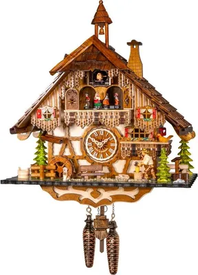 Produktbild von Engstler - 3651_QMT - Kuckucksuhr - Quarz - Nussbaum - mit Musik mit Tanzpaar - 42 cm