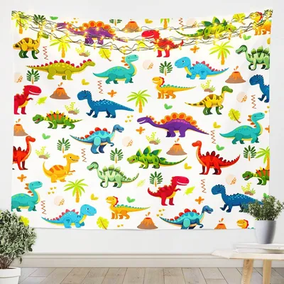 3D Dino Wandteppich XL 180x235 cm, Dinosaurier Deko