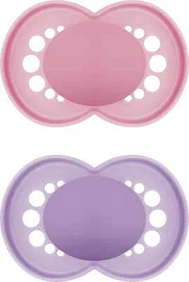 Image de Sucettes Original Pure plain silicone fille set de 2 pièces