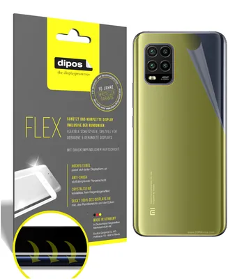 Produktbild von 3x Schutzfolie für Xiaomi Mi 10 Lite 5G Rückseite Folie, 100% Displayabdeckung, dipos Flex