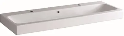 Produktbild von Waschtisch iCon 1200x485mm m ÜL m zwei Hahnlöchern weiß