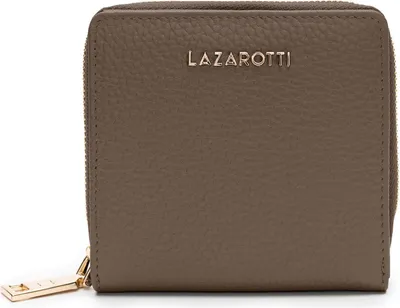 Zdjęcie produktu dla Portfel skórzany Lazarotti Bologna Leather Zip Wallet With 6 Card Slots Taupe brown