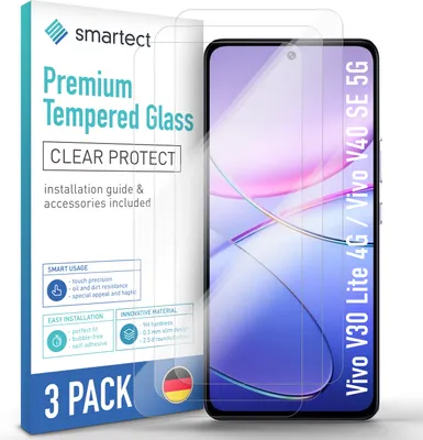 Produktbild von 3x Schutzglas Panzerfolie Klar für Vivo V30 Lite 4G/Vivo V40 SE 5G Displayschutz