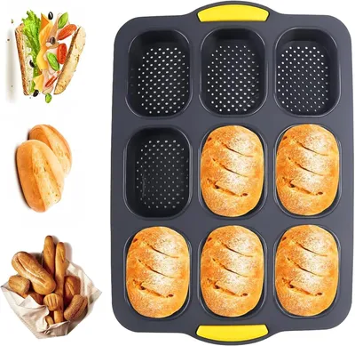 Image de Moule en silicone avec 9 cavités, revêtement antiadhésif, couleur noire, pour la cuisine