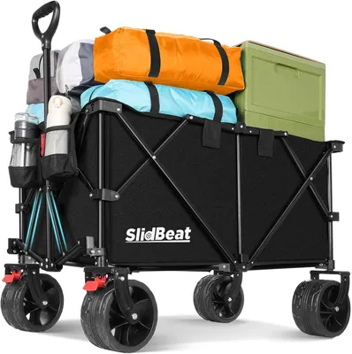 Produktbild von Klappbarer Festivalwagen mit All-Terrain Rädern, 200 kg Traglast, inkl. Bremse, für Camping und Garten