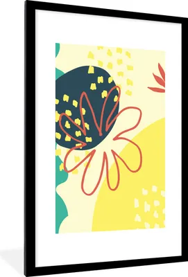 Produktbild von MuchoWow® Gerahmtes Poster Sommer - Blume - Pastell 60x90 cm - Poster mit Schwarzem Bilderrahmen Wandposter Rahmen Foto Bilder - Dekoration - Wandposter Wohnzimmer - Hochwertig