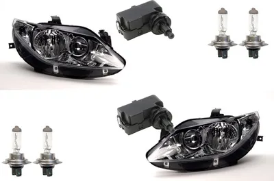 Productafbeelding van Johns, koplampen geschikt voor Seat Ibiza 6J, bouwjaar 2008-2012, met H7 lampen, links en rechts, inclusief servomotor