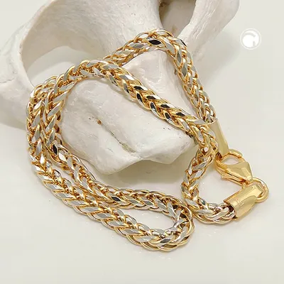 Produktbild von Collier Zopfkette bicolor 14Kt GOLD 45cm
