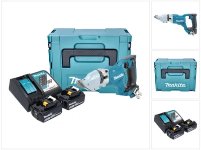 Immagine prodotto di Makita DJS 200 RTJ cesoie per lamiera a batteria 18 V 2,0 mm senza spazzole + 2x batteria ricaricabile 5,0 Ah + caricabatterie + Makpac