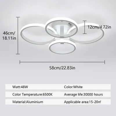 Immagine prodotto di Lampada da soffitto a LED - Lampada da soffitto rotonda - Dimmerabile - Con telecomando - 3000–6500 K - 71–80 W - Bianco