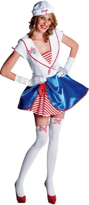 Produktbild von M211109-L blau-weiß-rot Damen Leichtmatrosin Marinekleid Gr.L