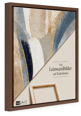 Produktbild von Monframe Schattenfugenrahmen für Leinwandbilder & Canvas 100x100 cm - Braungrau - für Keilrahmen bis 22 mm Stärke - in zerlegter Form - ohne Glas und Rückwand