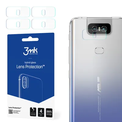 Produktbild von 3mk Hybridglas Lens Protection für Asus Zenfone 6 Kamera Objektiv Kameralinse 0,16mm 6H (4 Stück)