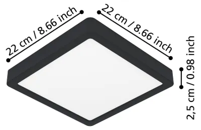 Image de EGLO FUEVA 6, LED, 1700 lumens, IP20, Noir