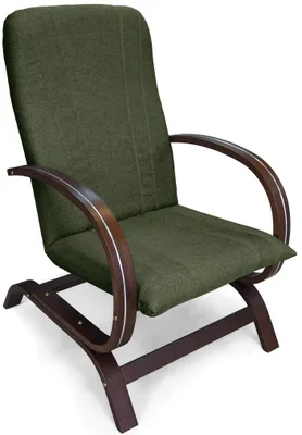 Productafbeelding van ANMIL FINKA TOFI relaxfauteuil in groen, 66 x 102 x 74 cm. Comfortabele gestoffeerde fauteuil met houten frame en chromen accentlijst