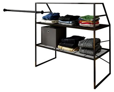 Produktbild von Metall Kleiderschrank | offener Schrank | begehbar | Regal für Dachschrägen | Maße ca. B. 100 x H. 100 x T. 50 cm