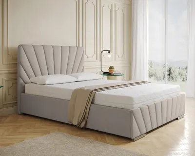 Produktbild von Polsterbett RAY - Komfortbett mit Stauraum, Doppelbett, Beige, 140x200cm, Bonellfederkernmatratze, H3