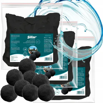 Produktbild von Sillar Filterbälle Filterkugeln Für Pool Sandpumpe 2100g 2,1Kg Schwarz- Pool Kartusche Filterballs für Sandfilteranlagen