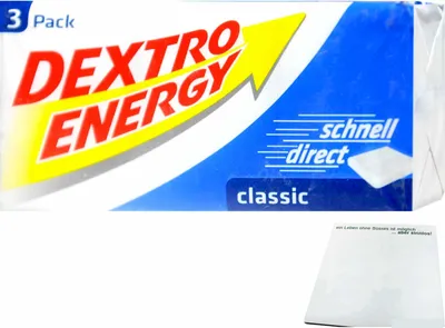 Produktbild von Dextro Energy 3er Classic (138g Packung) + usy Block