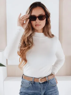 Produktbild von Dstreet Damen-Rollkragenpullover Tarlena weiß S/M