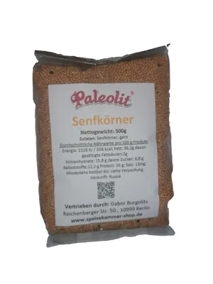 Produktbild von Paleolit Senfkörner ganz, gelb Senfsaat 500g