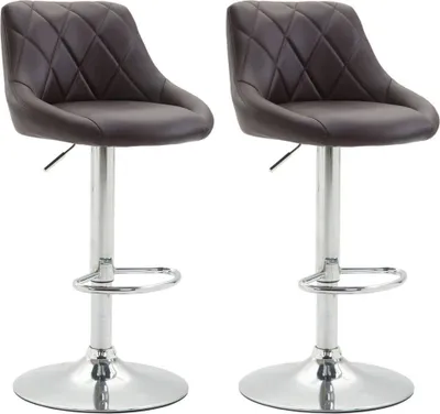 Produktbild von 2er Set Barhocker – elegante Hocker – höhenverstellbar mit 360° Drehfunktion | Farbe: Braun