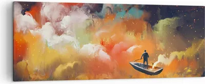 Produktbild von Bild auf Leinwand - Leinwandbild - Abstraktion Boot - 140x50cm - Wand Bild - Wanddeko - Wandbilder - Leinwanddruck - Bilder - Kunstdruck - Wanddekoration - Leinwand bilder - Wandkunst - AB140x50-3803
