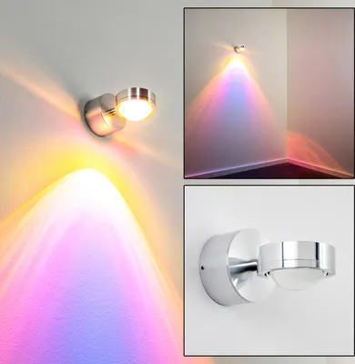 Produktbild von Beura »Beura« LED Wandlampe runde aus Glas u. Metall in Aluminiumgebürstet
