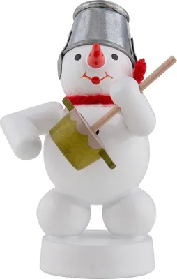 Produktbild von Schneemann Musikant mit Brummtopf (8cm) von Zenker Volkskunst